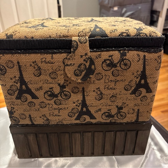 Source Unknown Other - Source Unknown Eiffel Tower Sewing Box - Black and Tan